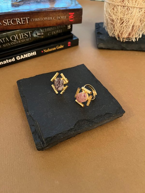 Grey/Pink Stone Ring
