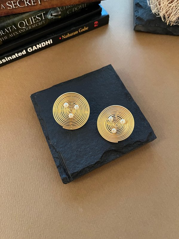Spiral Pearl Studs