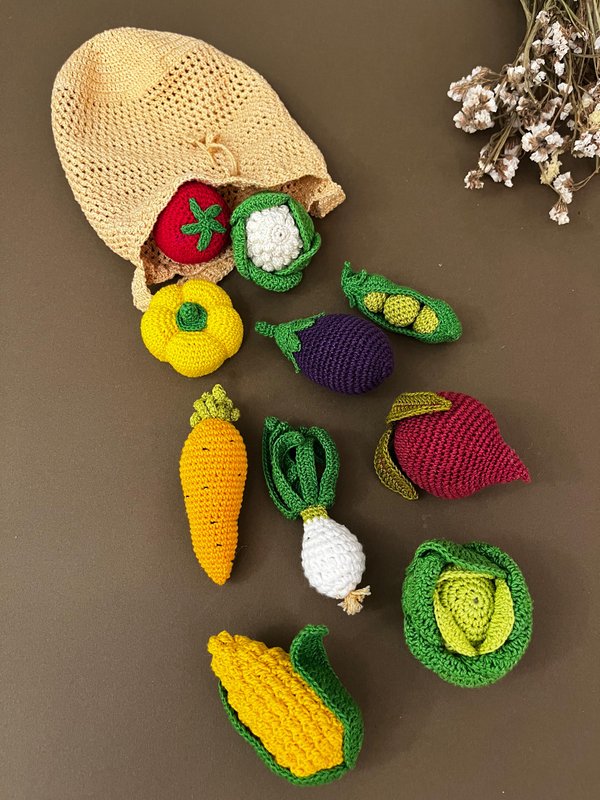 Vegetables with Crochet Bag