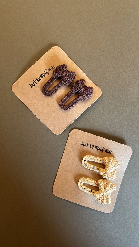 Bow Hair Clips ( Pair)