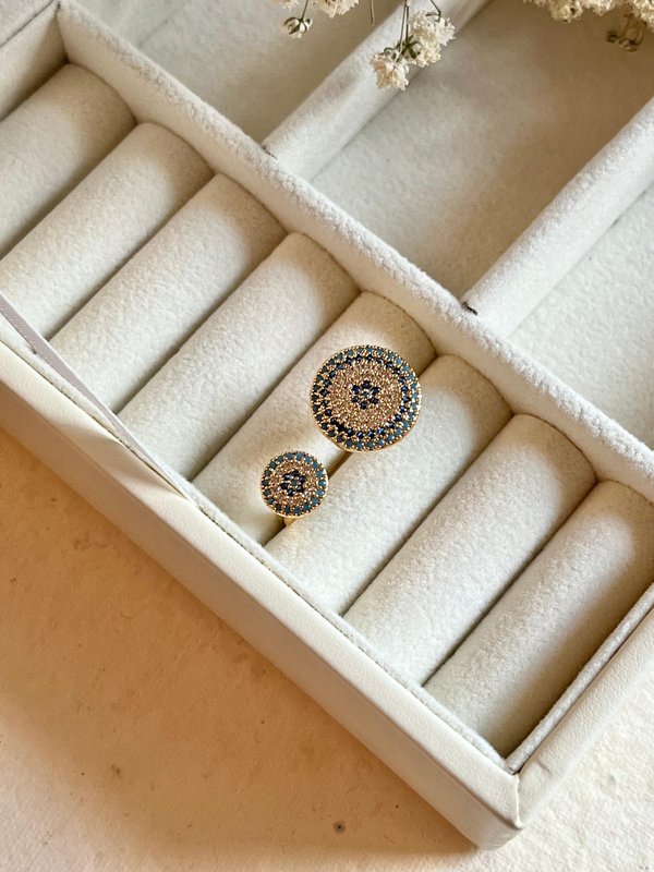 Evil Eye Studded Ring