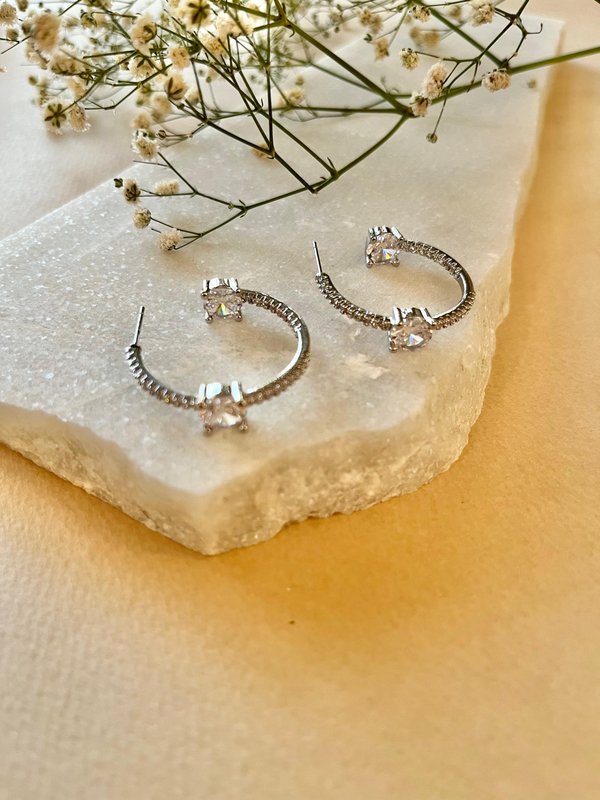 Silver Studded Earrings
