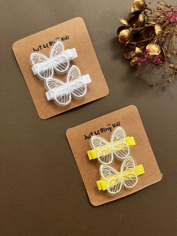 Butterfly Hair Clip - Pair (Aligator Style)