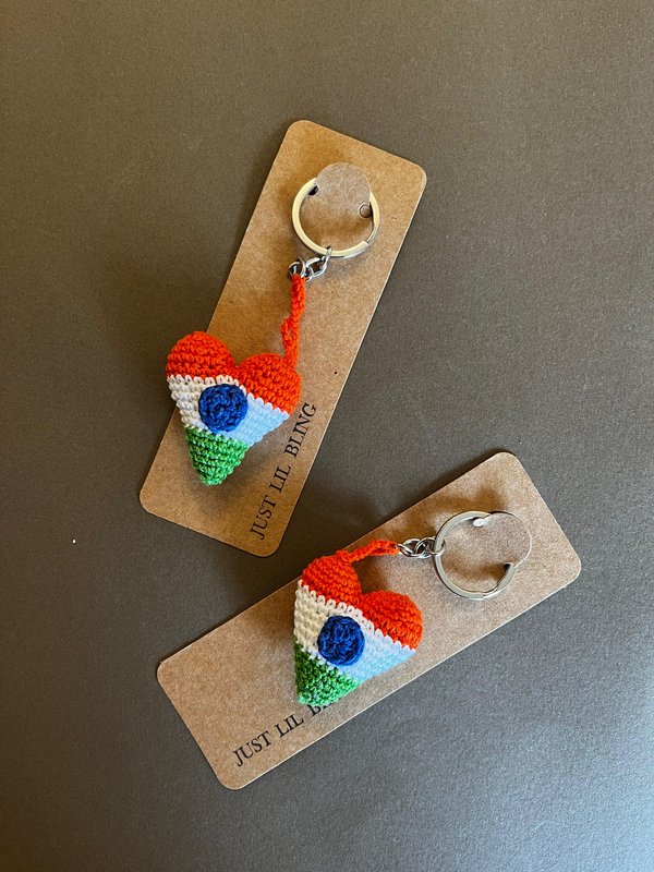India Flag Heart Keychain