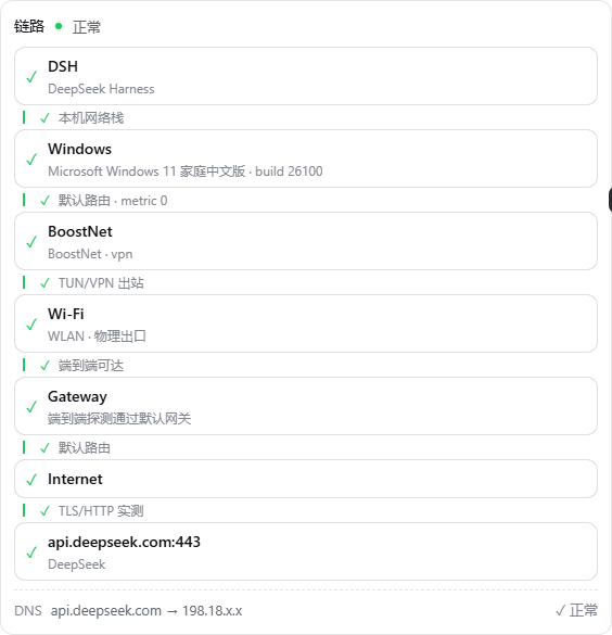 Windows 中的 DSH 网络链路