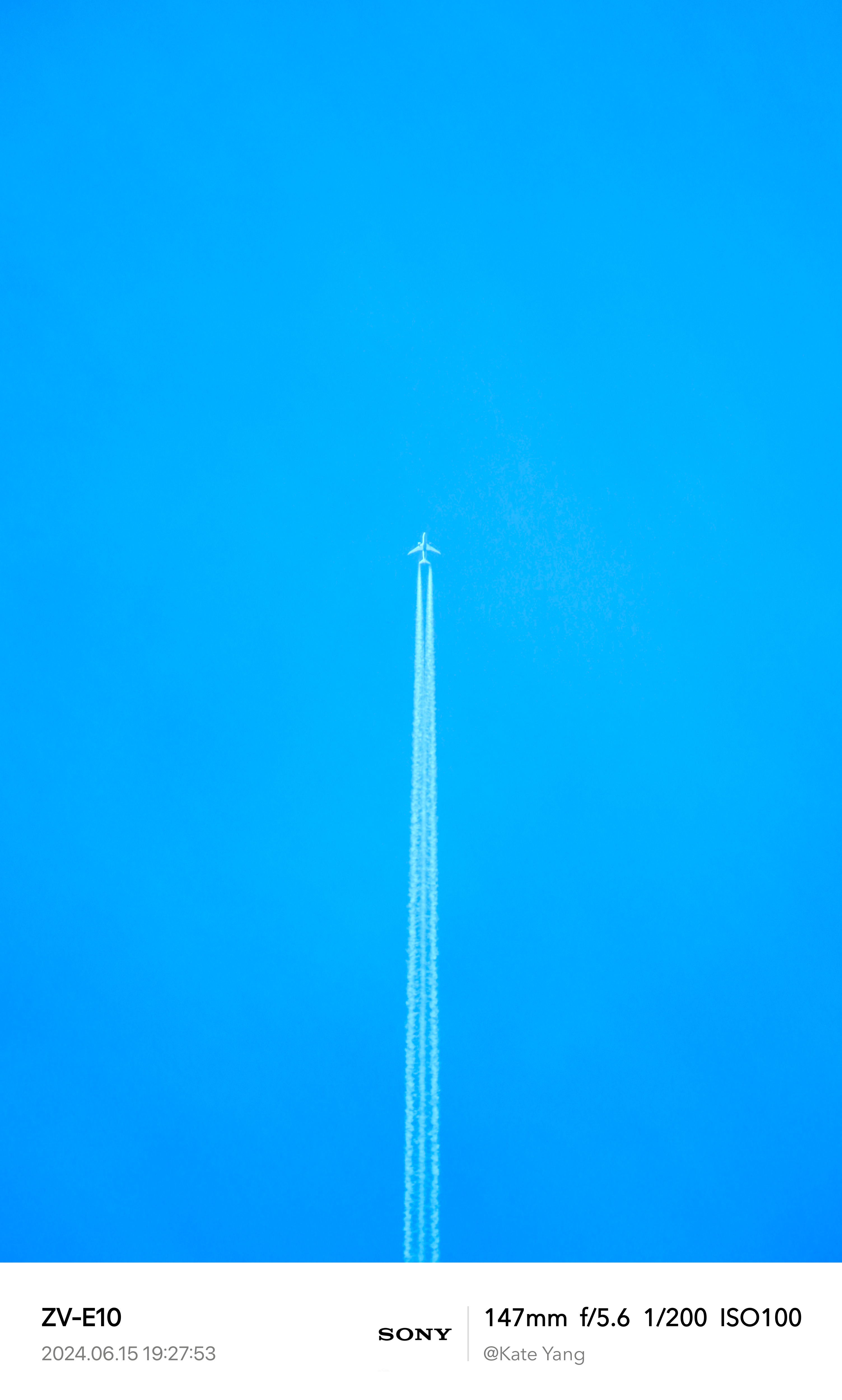 Airplane in Sunny Sky