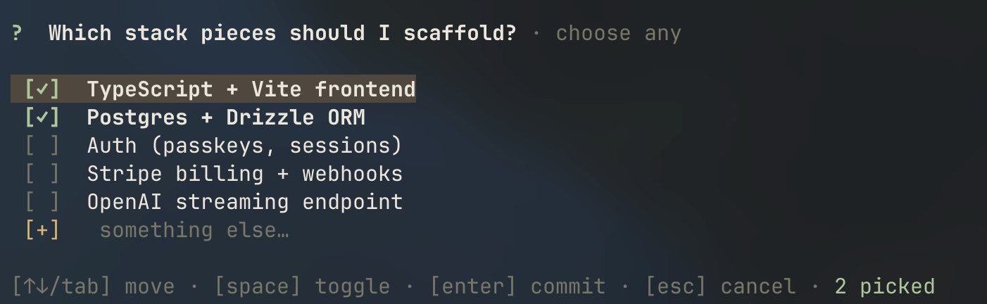 Multiple choice picker preview