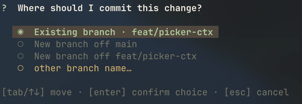 Single choice picker preview