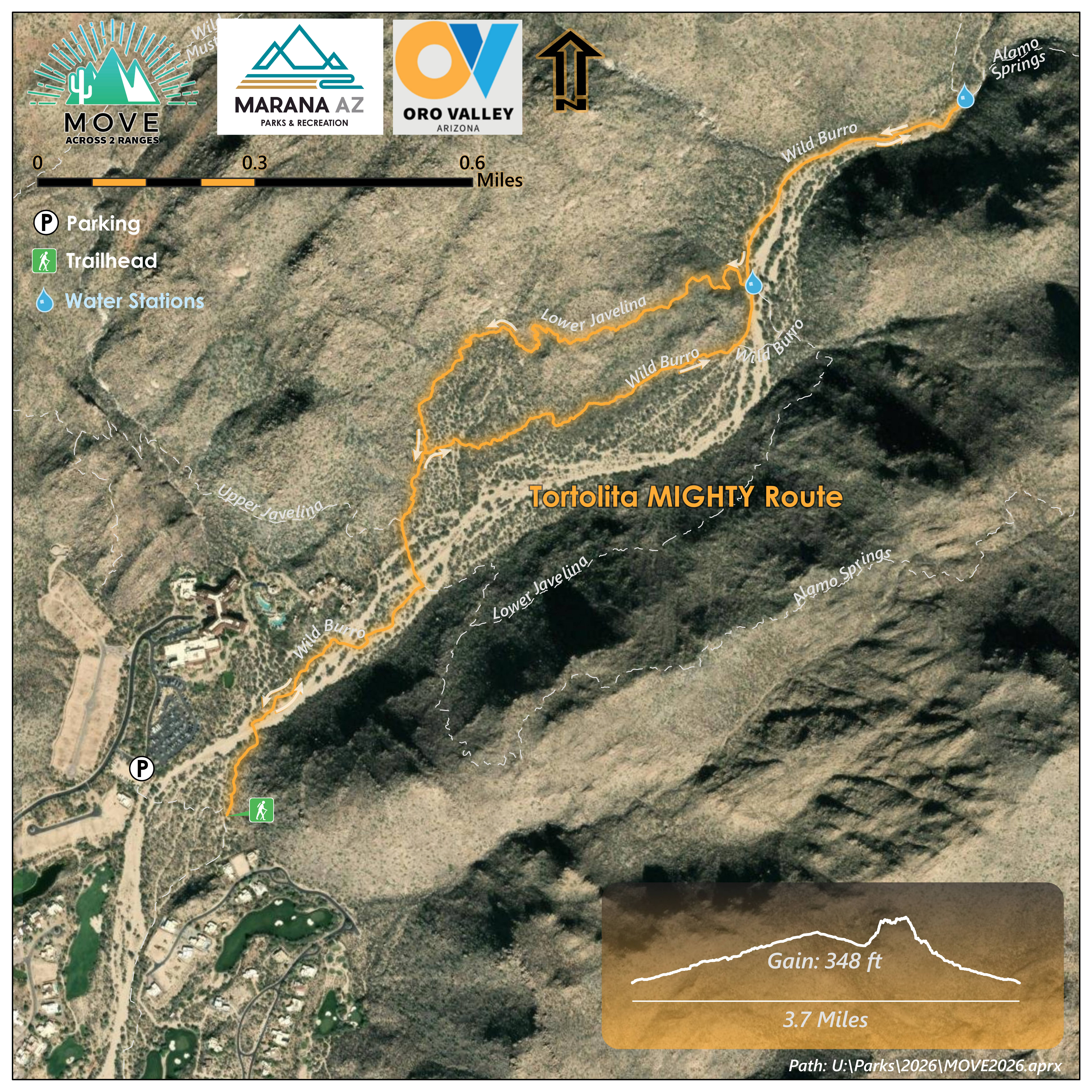 MOVE Across 2 Ranges Hiking Challenge Map