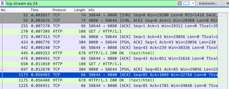 Wireshark过滤表达式tcp.stream-eq-24