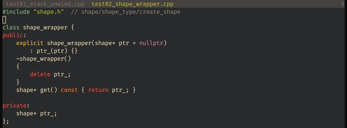 终端里运行的有两个标签页的Vim