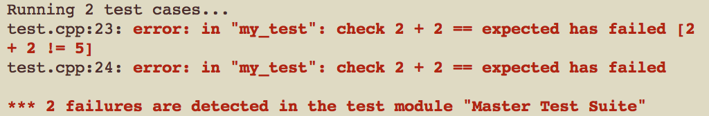 BoostTest的运行结果