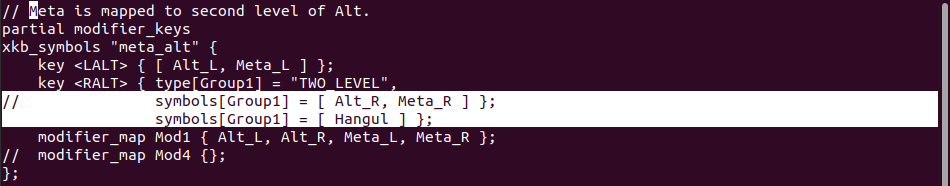 xkb altwin - Alt_R to Hangul