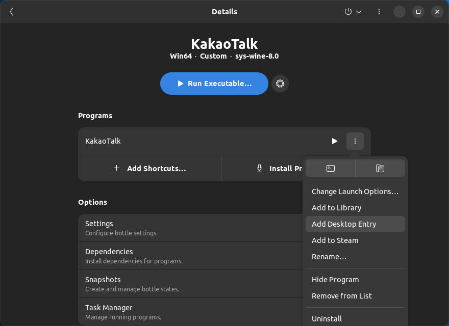 KakaoTalk - Create icon in Show Applications 2