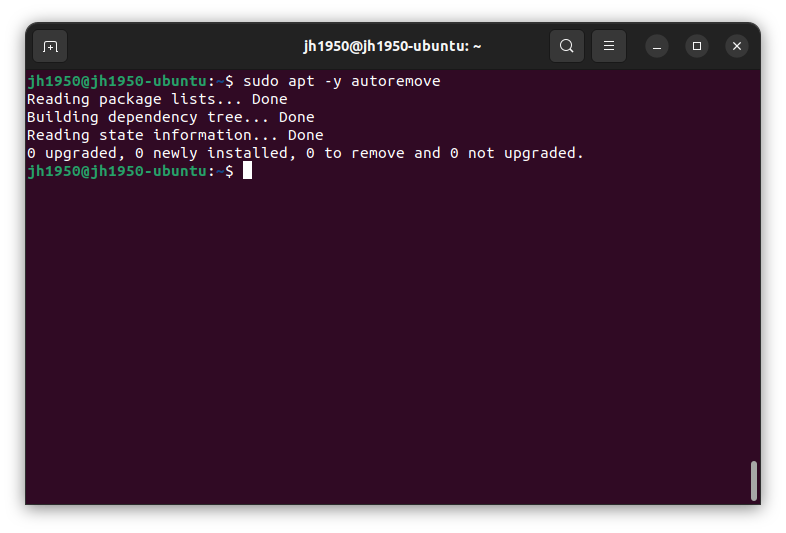 Terminal - apt autoremove