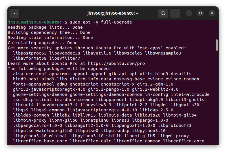 Terminal - apt full-upgrade