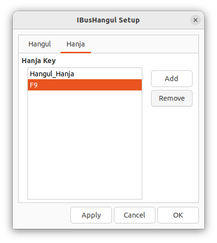 Settings - Keyboard - Korean(Hangul) - Preferences Hanja