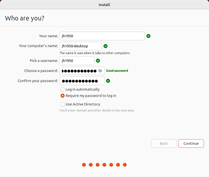 Ubuntu Installation - Who are you