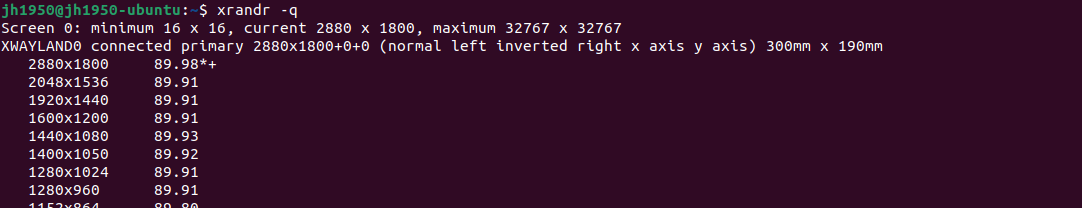 xrandr command - 2880x1800