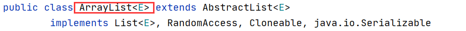 ArrayList类的声明