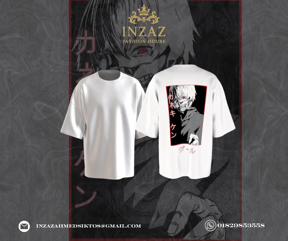 🩸 Tokyo Ghoul Kaneki Oversized Tee – “Awaken the Ghoul” 8