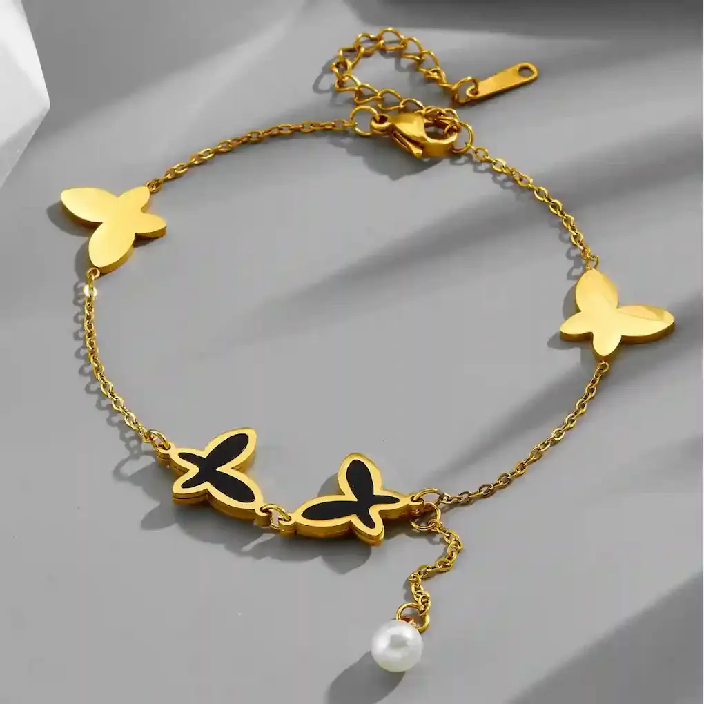 ✨Anklet stainless steel color guaranteed, waterproof, sweat-proof, lasting minimum 6 months to 1/2 years✨ 9