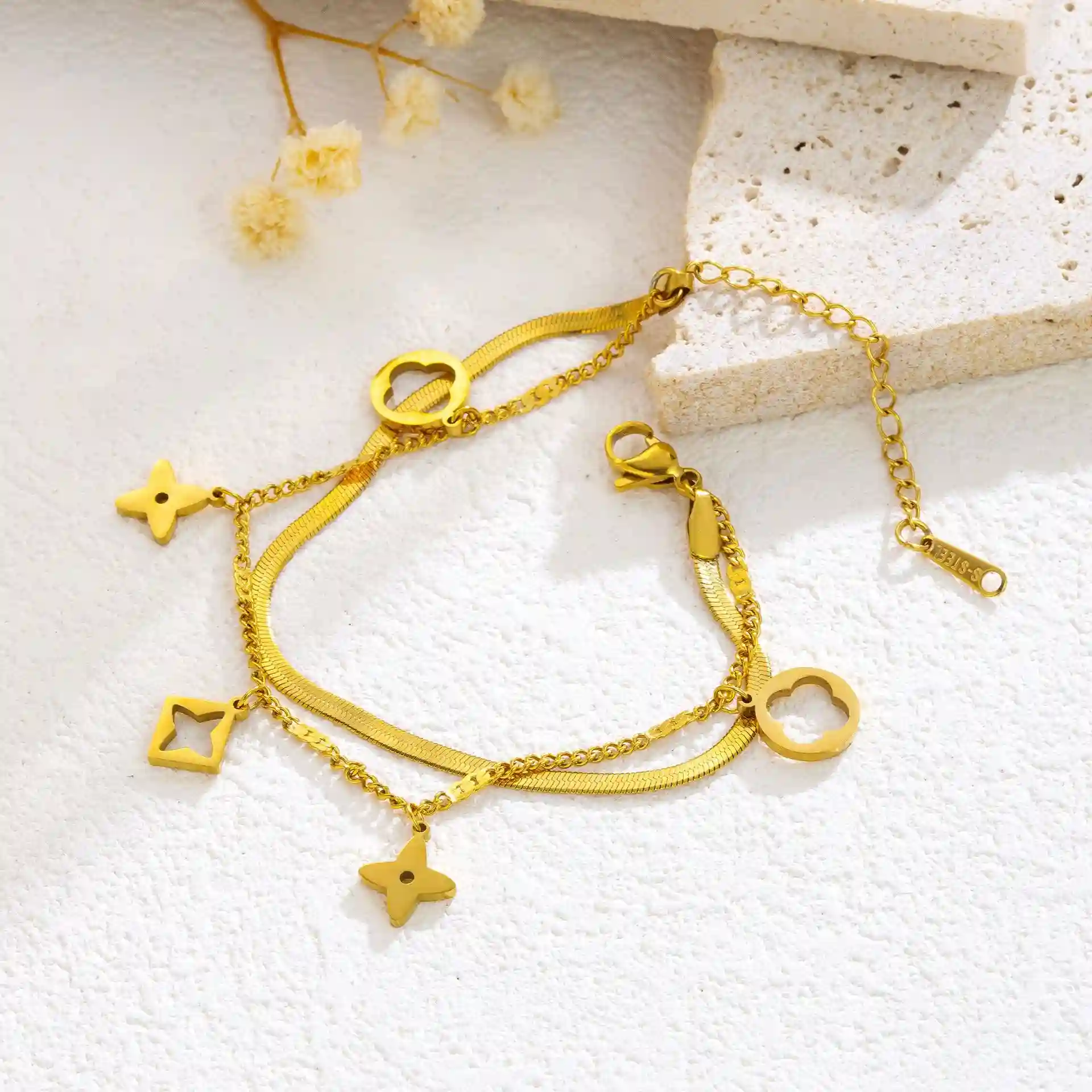 Bracelet stainless steel color guaranteed, waterproof, sweat-proof, lasting minimum 6 months to 1/2 years✨ 27