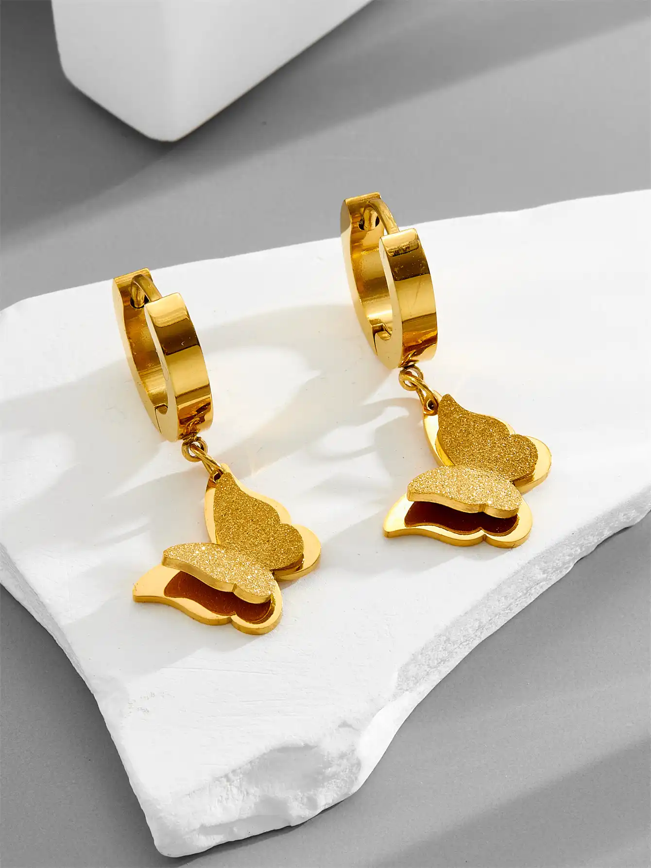 Earrings stainless steel color guaranteed, waterproof, sweat-proof, lasting minimum 6 months to 1/2 years✨ 43