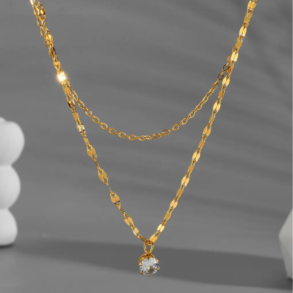 Necklace stainless steel color guaranteed, waterproof, sweat-proof, lasting minimum 6 months to 1/2 years✨ 125