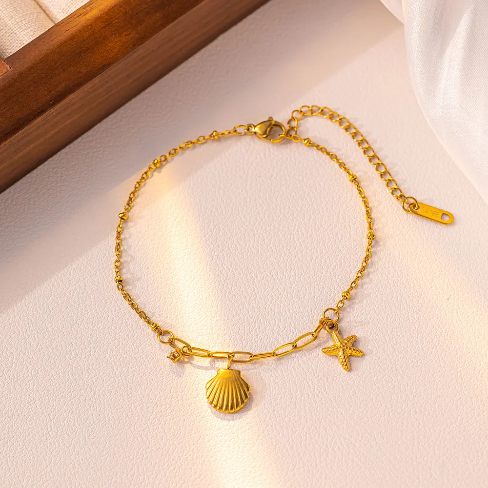 ✨Anklet stainless steel color guaranteed, waterproof, sweat-proof, lasting minimum 6 months to 1/2 years✨ 401