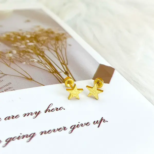 Earrings stainless steel color guaranteed, waterproof, sweat-proof, lasting minimum 6 months to 1/2 years✨ 483