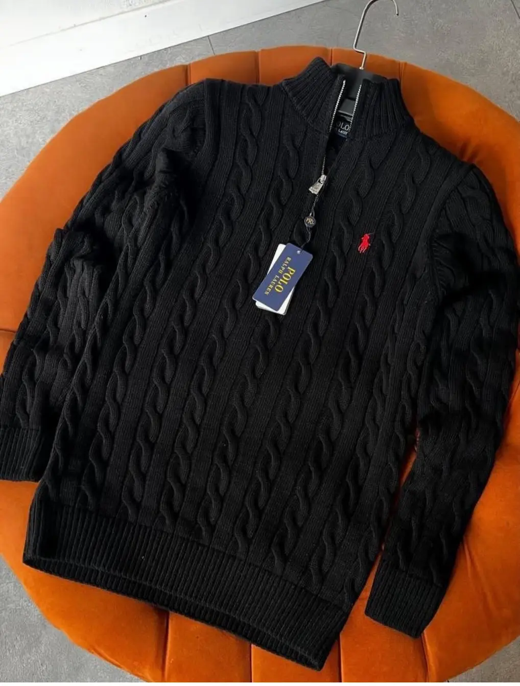 Ralph Lauren ziper polo black 40