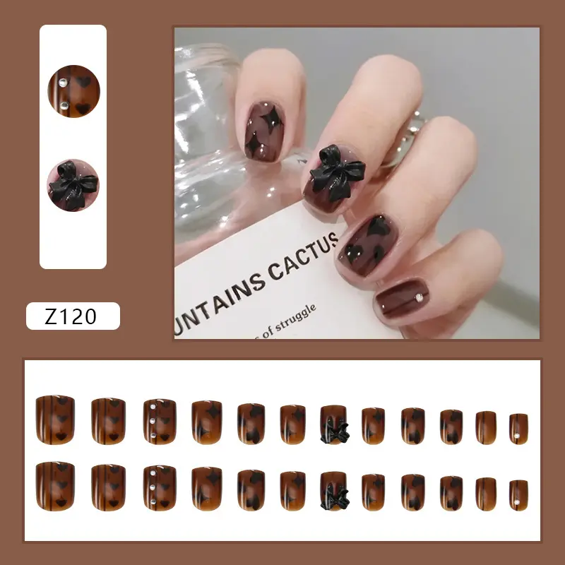 Fake nails 24 pieces with glue 131