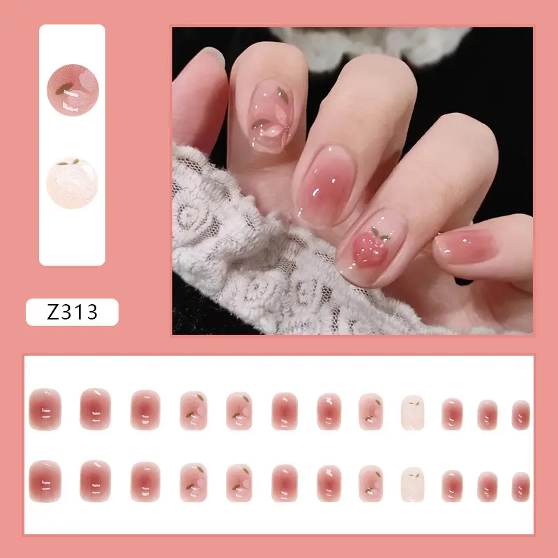 Fake nails 24 pieces with glue 134