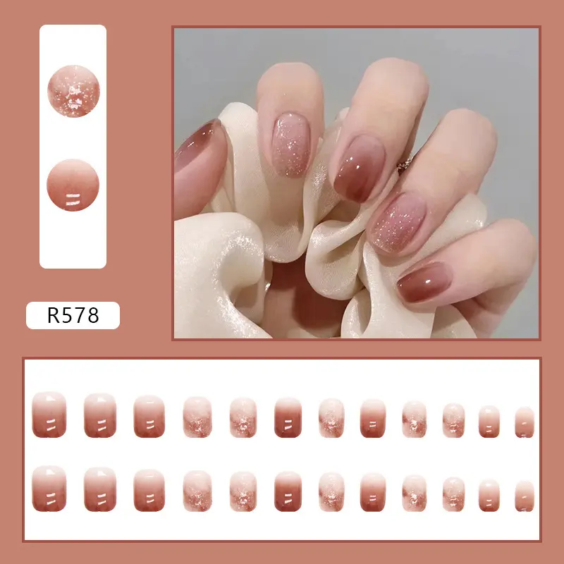 Fake nails 24 pieces with glue 137