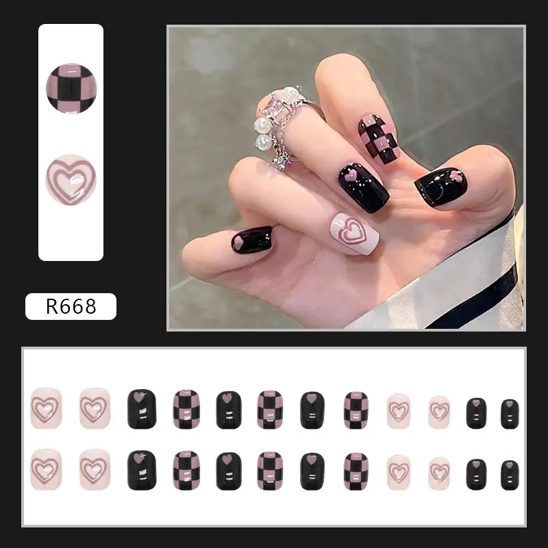 Fake nails 24 pieces with glue 139