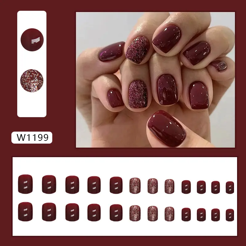 Fake nails 24 pieces with glue 140