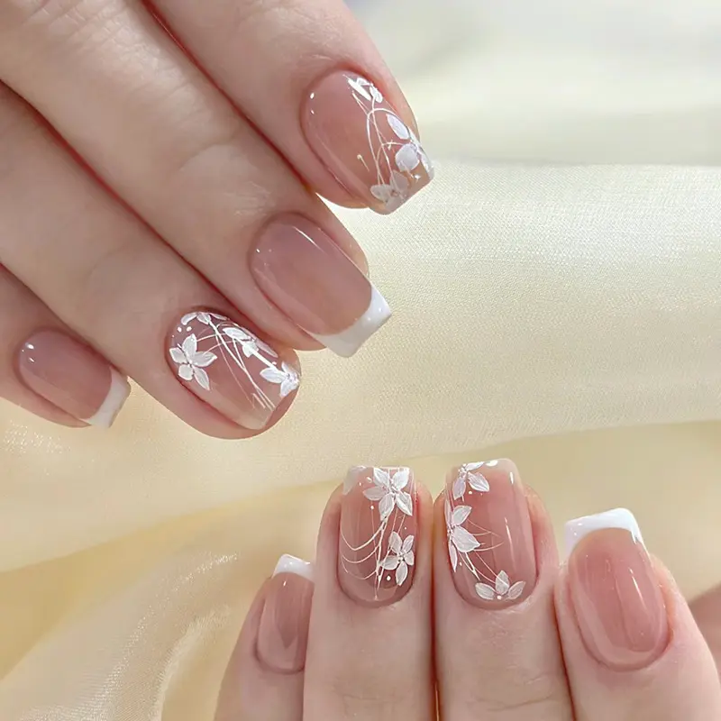 Fake nails 24 pieces with glue 142