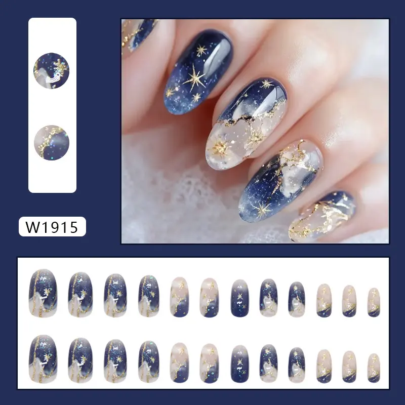 Fake nails 24 pieces with glue 145