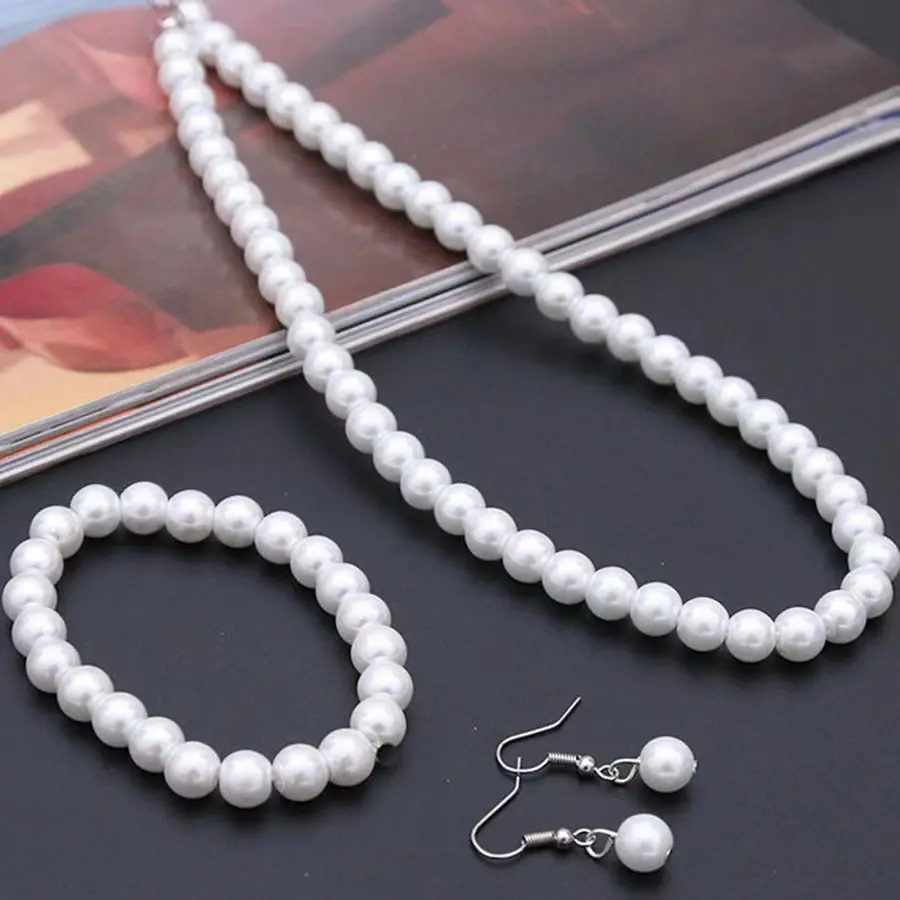 pearl necklace jewelry set 195