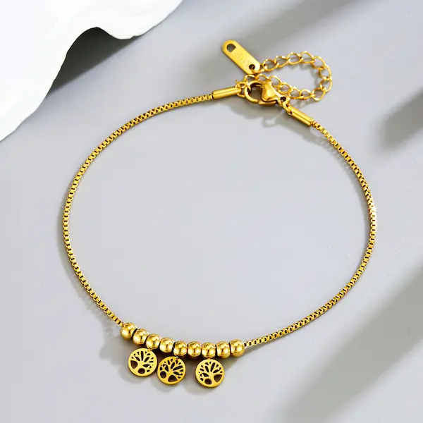 Lucky tree and beads anklet 96