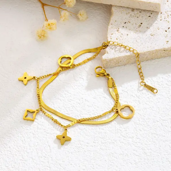 Four leaf clover mix bracelet 26