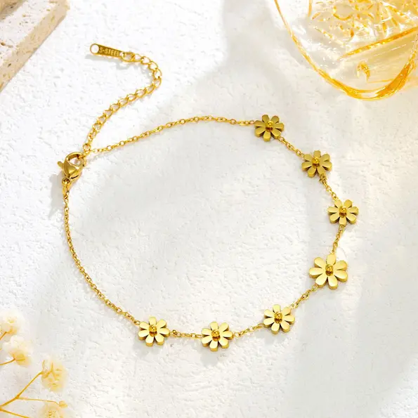 Daisy flower anklet 30