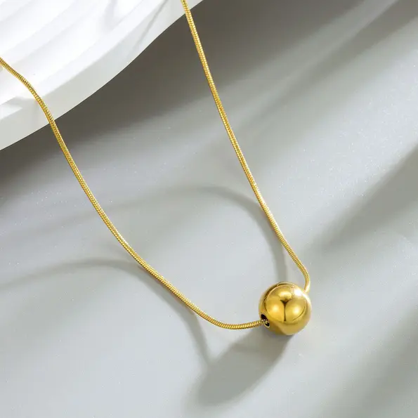 Gold beaded necklace 33