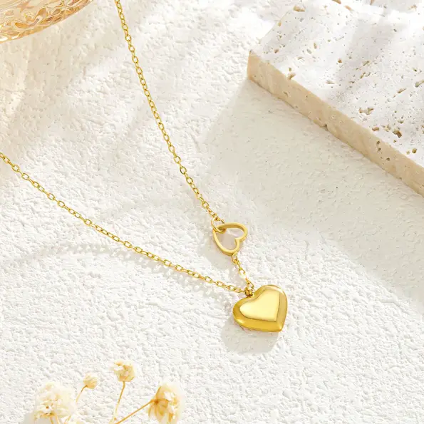 Fashionable two heart necklace 37