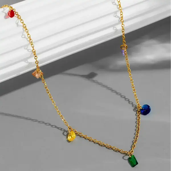 Seven color stone necklace 56