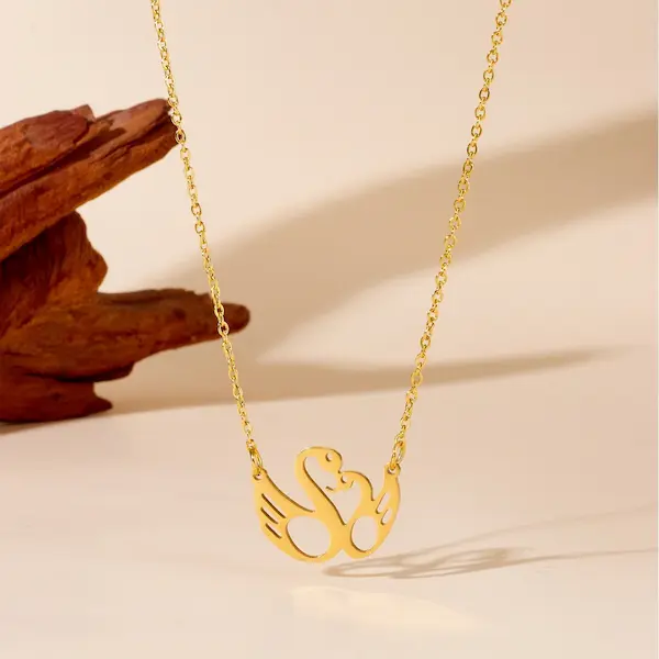 Double swan gold color guaranteed necklace 144