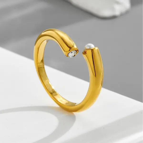 Adjustable diamond pearl color guaranteed ring 150