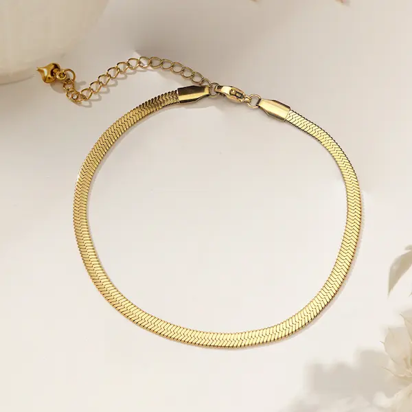 4mm gold color snake, blade color guaranteed anklet 17