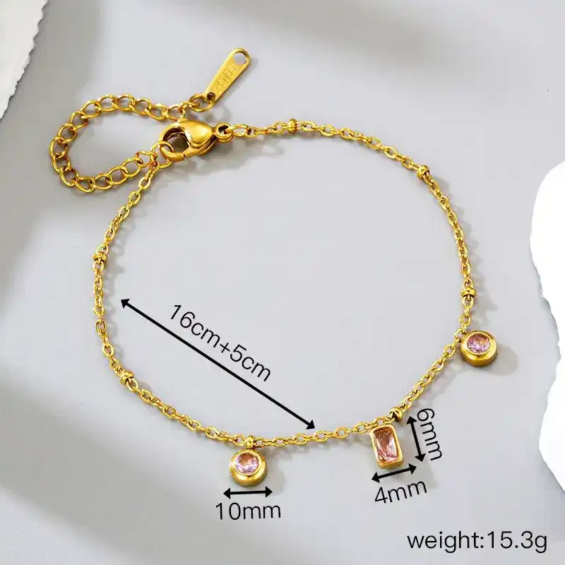 Bracelet 18k gold plated Stainless steel colour guaranteed one year 206